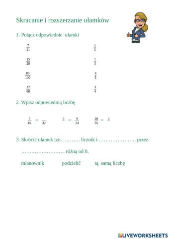 Skracanie i rozszerzanie ułamków