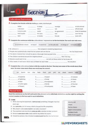 Use of English B2 - Unit 1