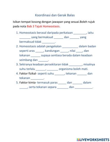 Sains Bab-3 Homeostasis