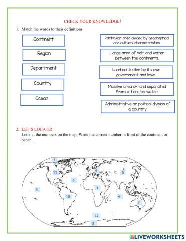 Continents  and oceans