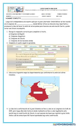 Bimestral historia primer bimestre grado 5