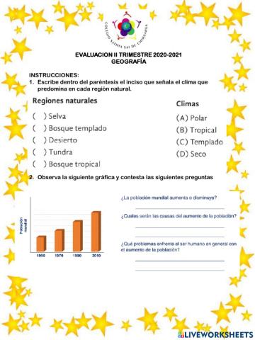 Examen 2trim Geografía 6°