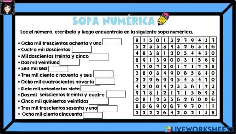 Sopa de Numéros