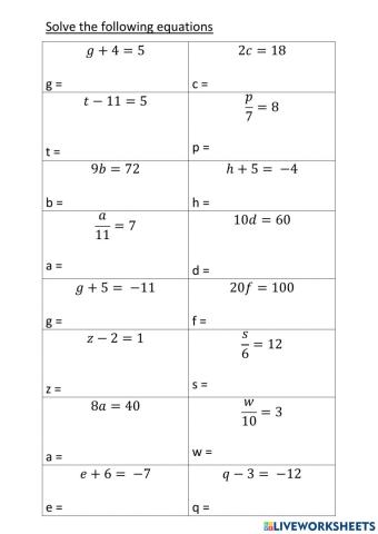 Solving equations