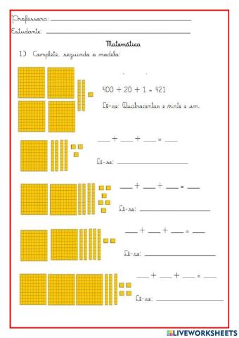 Composição e decomposição de Números até 1000