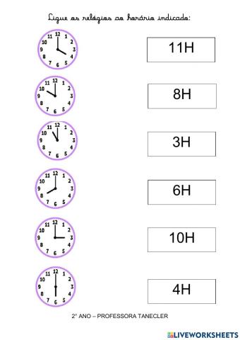 Ligue os relógios ao horario