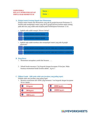 Lkpd bab impuls dan momentum