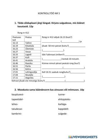 Kontrolltöö nr5