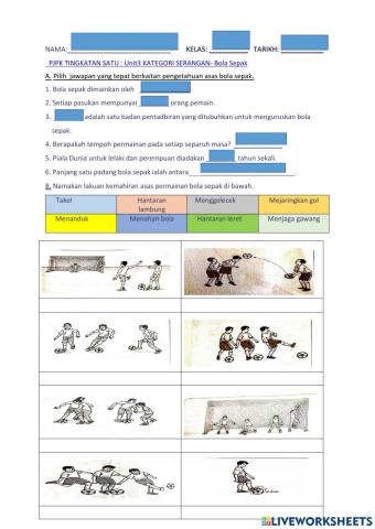 Unit 3.1 Bola Sepak Tingkatan 1