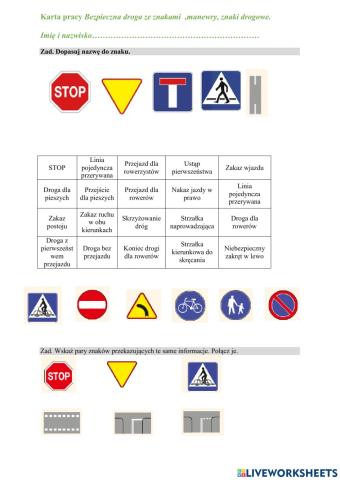 Technika Znaki i przepisy - karta rowerowa