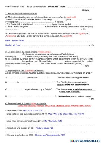 Test connaissances structures PAP