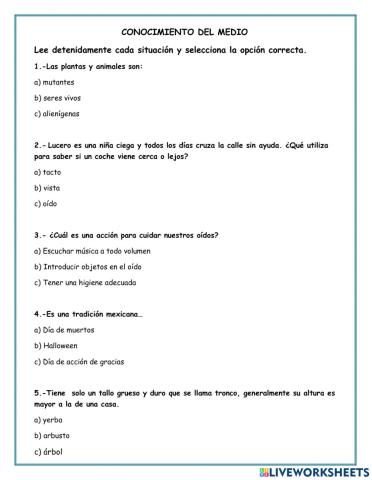 Examen segundo trimestre