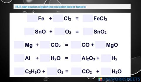 Coeficientes estequiiometricos