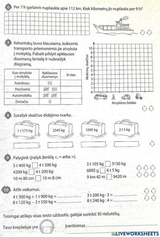 Matematika 6 testas 2 dalis