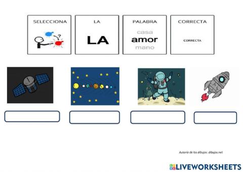 Selecciona la palabra correcta