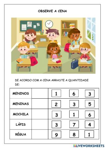 Quantidades - tema escola