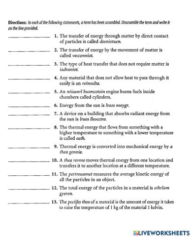 PS-14 Thermal Energy Heat and Transfer