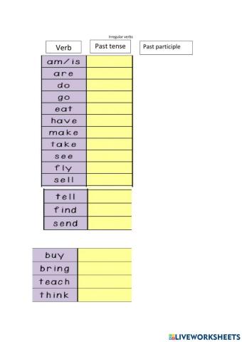 Irreegular verbs