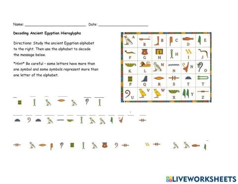 Decoding Ancient Egyptian Hieroglyphs