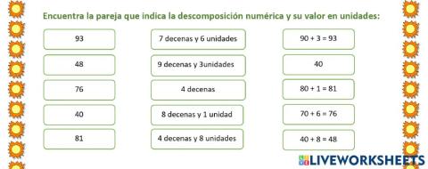 Descomposición con decenas