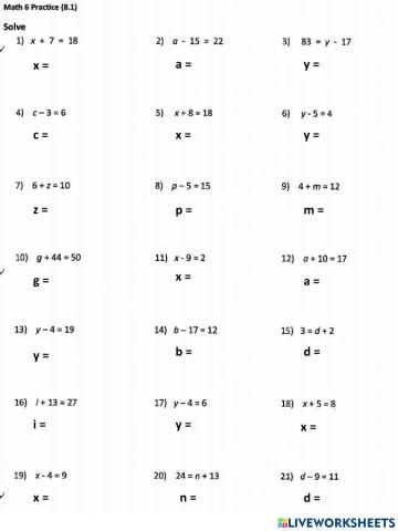 Solving Equations