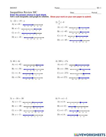 BOOST Inequalities Review MC