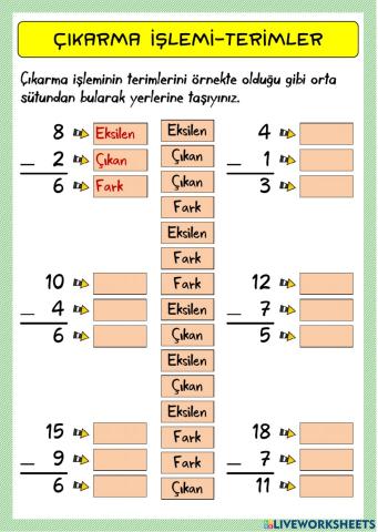 Çıkarma İşlemi-Terimler-2