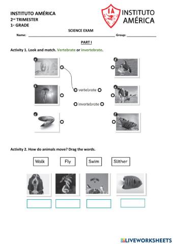 ScienceExam-2ndTrimester-March-Grade1