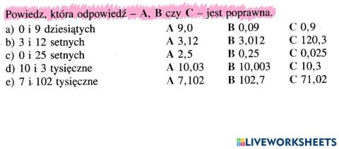 Zapisywanie ułamków dziesiętnych