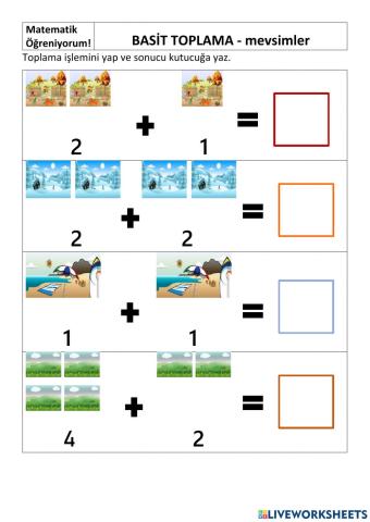 Matematik - basit toplama mevsimler