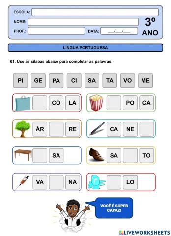 3º ANO Sílabas