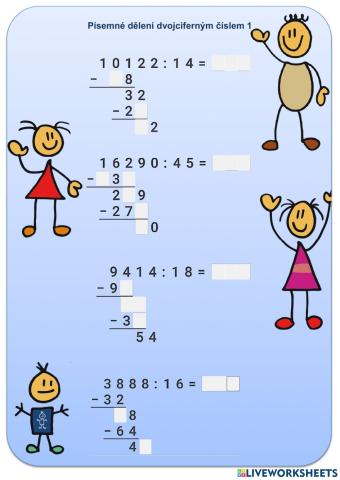 Písemné dělení dvojciferným číslem 