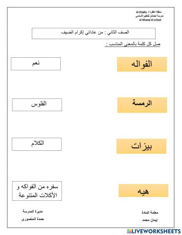 من عاداتي إكرام الضيف