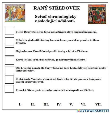 Raný středověk - významné události