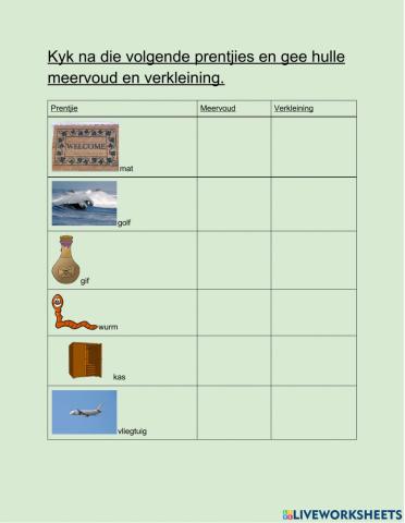 Meervoud en verkleining