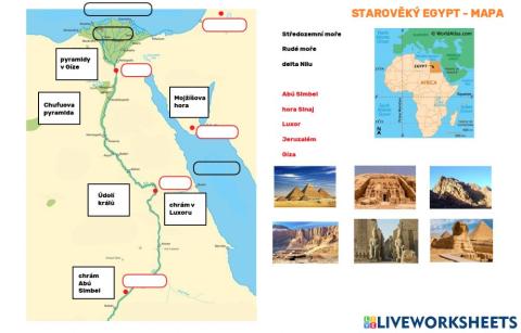 Starověký Egypt - mapa