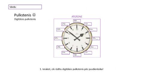 Laika mēri 4. Digitālais pulkstenis.