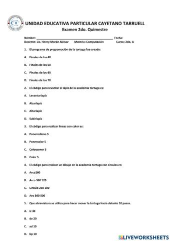 Examen 2quimestre