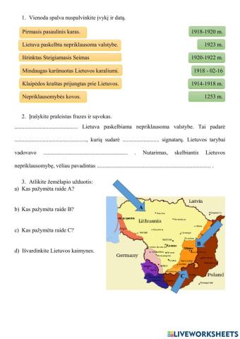 Kontrolinis darbas -Tarpukario Lietuva-