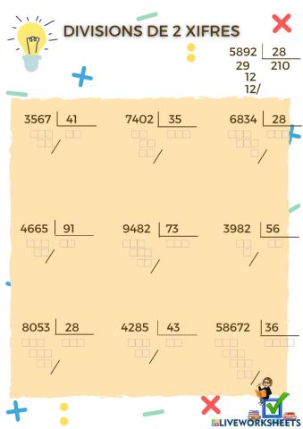 Divisions per 2 xifres