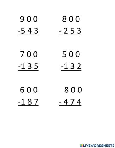 Subtraction borrowing