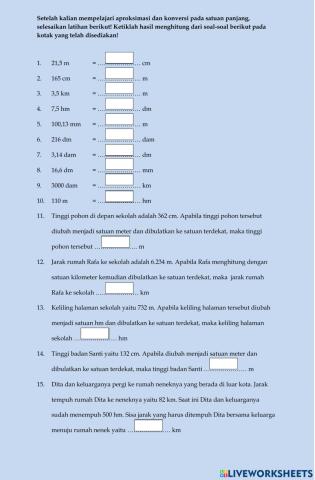 Aproksimasi Hasil Pengukuran Panjang