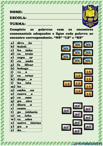 PALAVRAS COM -RS-, -LS- e -NS-