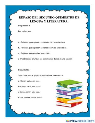 Repaso del segundo quimestre de lengua y literatura