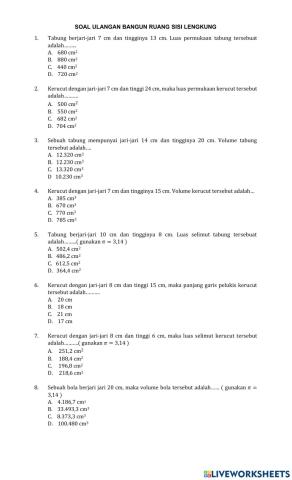 Ulangan bangun ruang sisi lengkung