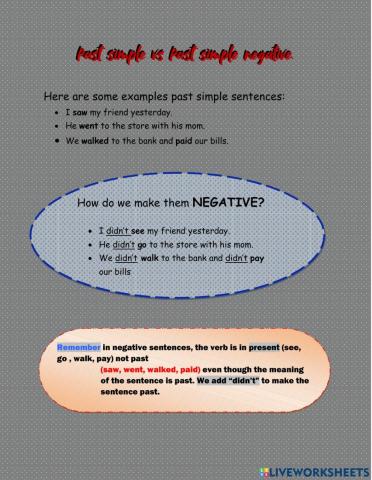 Simple past explanation and excercises