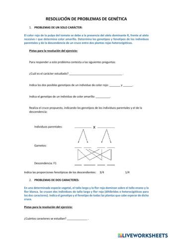 Resolución de problemas de genética