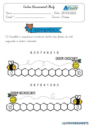 Ordem crescente e decrescente