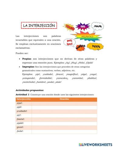 Interjección