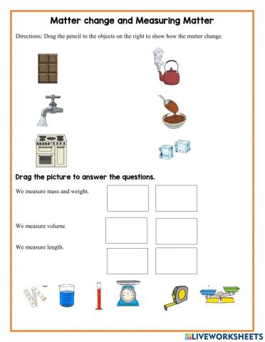 Change of matter and measuring matter